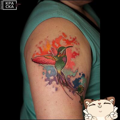 Tatu kolibri na pleche