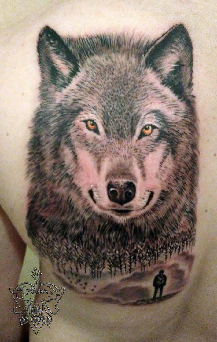  Когда долго смотришь в бесконечность, можно почувствовать себя волком! #tattoo #zhannaulianova #татуировка #zhannaulianova@zhannaulianova #сергиевпосадтату #волктату #forestwolf
