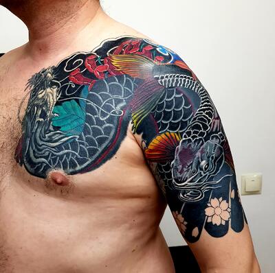 Drakon i karp (cover up)