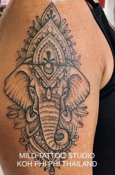 Bamboo tattoo Thailand at mild
