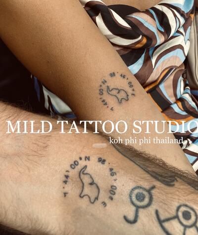 Elephant tattoo bamboo tattoo 