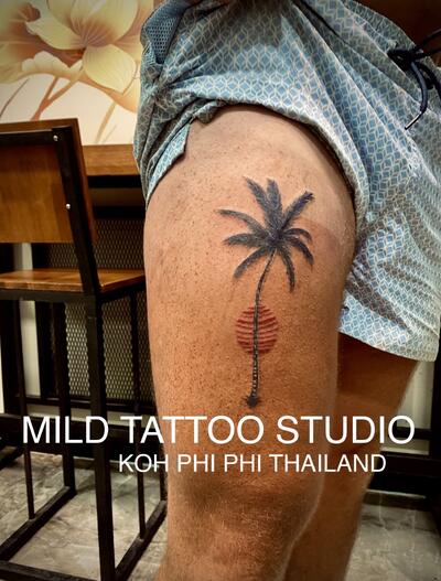 Palm trees tattoo bamboo tatto