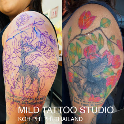 Coverup tattoo bamboo tattoo T