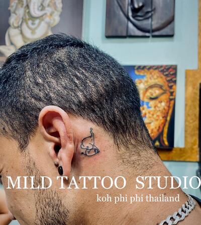 Elephant tattoo bamboo tattoo 