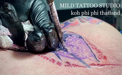 Sakyant tattoo bamboo tattoo T