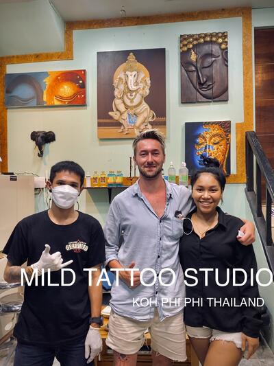 Geometric tattoo bamboo tattoo