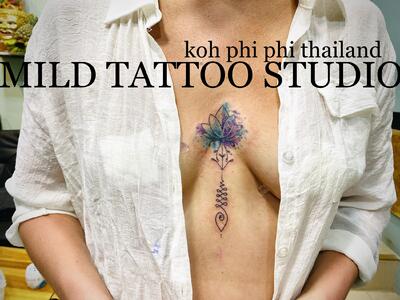 Lotus tattoo bamboo tattoo Tha