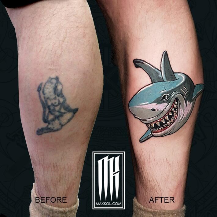  Армейские наколки всегда кроются легко и весело #maxkoltattoo #tattoo #ink #coverup #татувспб #татуспб #акула