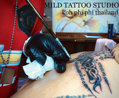 Bamboo tattoo Thailand at mild