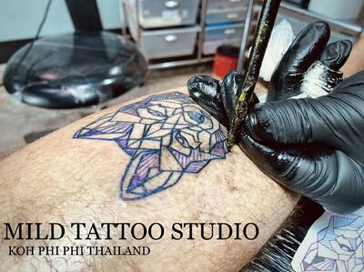 Bamboo tattoo Thailand at mild
