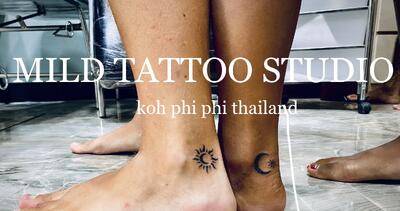 Sun tattoo moon tattoo bamboo 