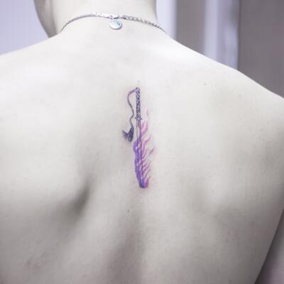 Tatu katana na spine