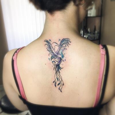Tatu ptica feniks na spine